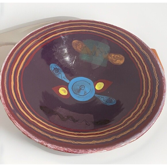 Purple Modern Pasta Serving Bowl Dan Lasser Ceramic Salad 13" Studio Art Pottery - Picture 3 of 9